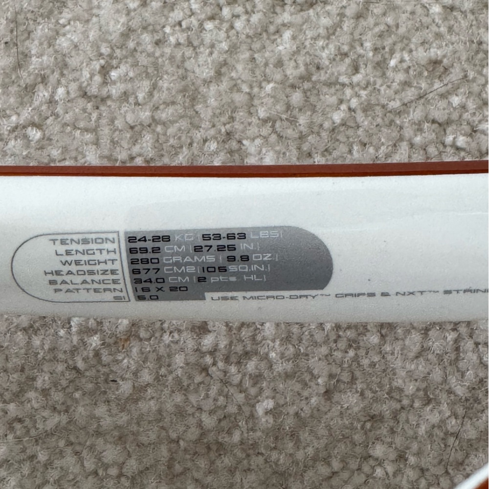 Wilson Racket with Orange Frame and Yellow Grip - Picture 2 of 8